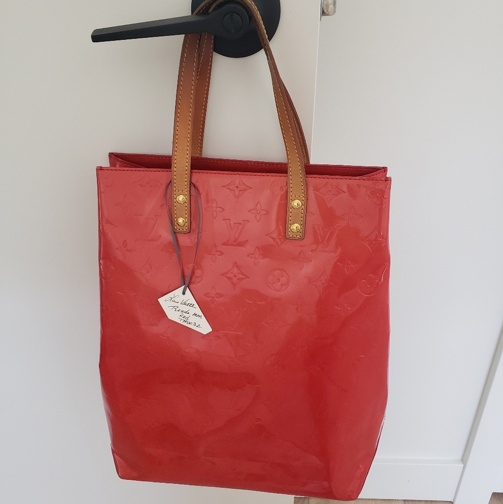 Louis Vuitton The Reade Tall MM Vernis LV Monogram purse